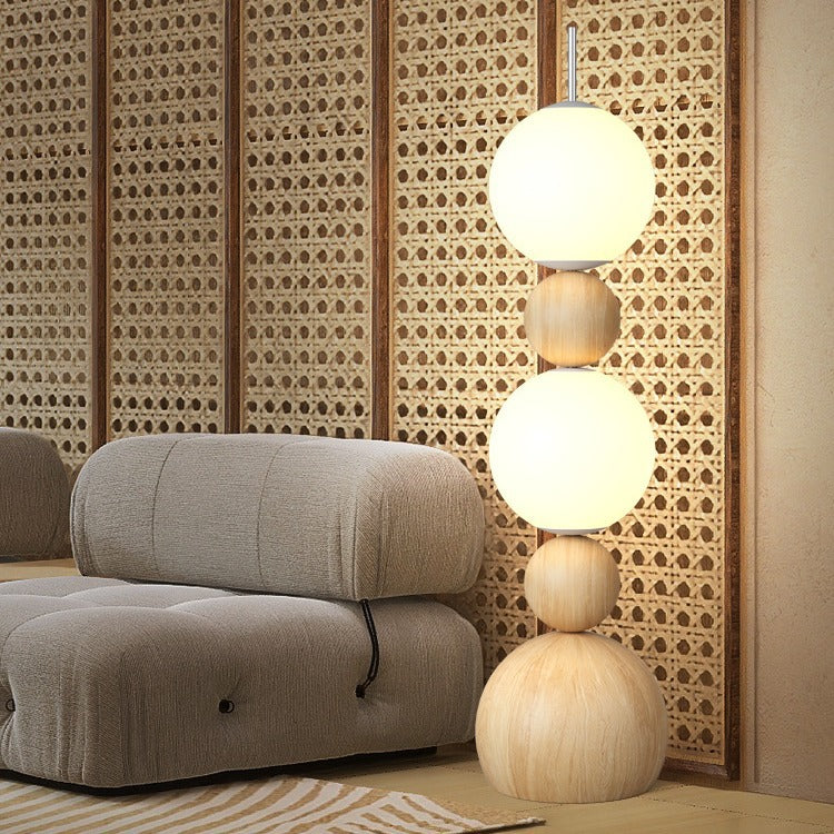 Contemporary Scandinavian Iron PE Spherical Shade LED Standing Floor Lamp For Living Room Lumendat