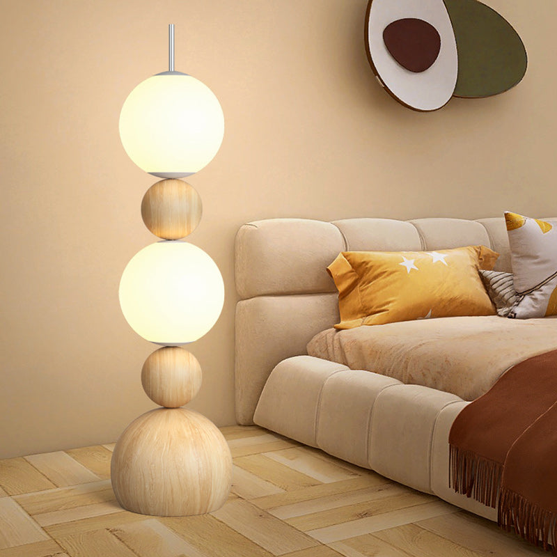 Contemporary Scandinavian Iron PE Spherical Shade LED Standing Floor Lamp For Living Room Lumendat