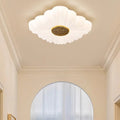 Contemporary Nordic Hardware Square PE Shade LED Flush Mount Ceiling Light For Living Room