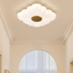 Contemporary Nordic Hardware Square PE Shade LED Flush Mount Ceiling Light For Living Room