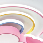 Contemporary Creative Rainbow Hardware Acrylic Cloud Shade LED Flush Mount Ceiling Light For Living Room