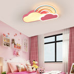 Contemporary Creative Cloud Rainbow Iron Acrylic LED Flush Mount Ceiling Light For Living Room