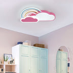 Contemporary Creative Cloud Rainbow Iron Acrylic LED Flush Mount Ceiling Light For Living Room