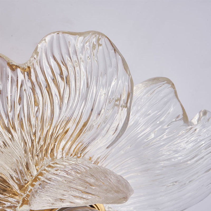Contemporary Luxury Metal Petal Resin Shade 1-light Semi-flush Mount Ceiling Light for Living Room