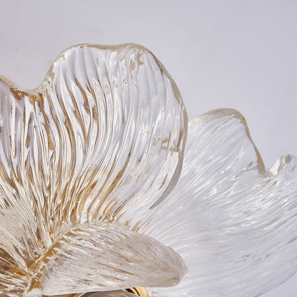 Contemporary Luxury Metal Petal Resin Shade 1-light Semi-flush Mount Ceiling Light for Living Room