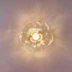 Contemporary Luxury Metal Petal Resin Shade 1-light Semi-flush Mount Ceiling Light for Living Room