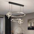 Modern Minimalist Iron Aluminum Circle Ring Silicone LED Pendant Light Island Light For Living Room