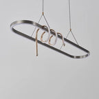 Modern Minimalist Iron Aluminum Circle Ring Silicone LED Pendant Light Island Light For Living Room