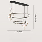 Modern Minimalist Iron Aluminum Circle Ring Silicone LED Pendant Light Island Light For Living Room