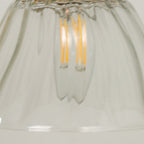 Traditional Japanese Full Copper Glass Conical Shade 1-Light Pendant Light For Living Room