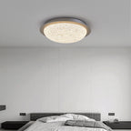 Contemporary Luxury Platinum Crystal Lunar Crater Texture LED Flush Mount Ceiling Light For Living Room