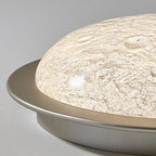 Contemporary Luxury Platinum Crystal Lunar Crater Texture LED Flush Mount Ceiling Light For Living Room