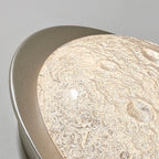 Contemporary Luxury Platinum Crystal Lunar Crater Texture LED Flush Mount Ceiling Light For Living Room