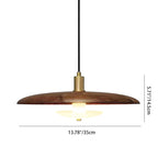 Modern Minimalist Marble Solid Wood Flying Saucer 1-Light Pendant Light For Living Room