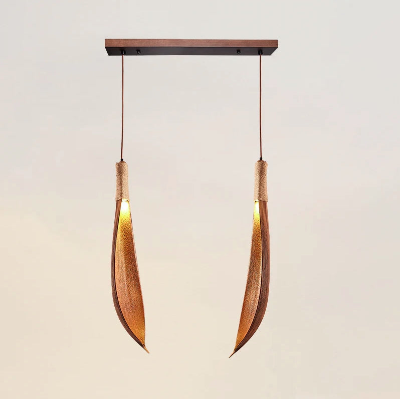 Contemporary Creative Cocoa Leaf 1/2/3-light Pendant Light Island Light for Dining Room