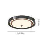 Modern Minimalist Hardware PVC Walnut Wood Grain LED Flush Mount Ceiling Light For Living Room