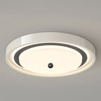 Modern Minimalist Hardware PVC Walnut Wood Grain LED Flush Mount Ceiling Light For Living Room