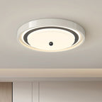 Modern Minimalist Hardware PVC Walnut Wood Grain LED Flush Mount Ceiling Light For Living Room