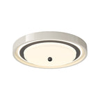 Modern Minimalist Hardware PVC Walnut Wood Grain LED Flush Mount Ceiling Light For Living Room
