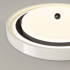 Modern Minimalist Hardware PVC Walnut Wood Grain LED Flush Mount Ceiling Light For Living Room