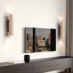 Traditional Japanese Beige Travertine Cylinder 2-Light Up And Down Illuminated Wall Sconce Lamp For Bedroom