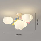 Contemporary Creative Pentagram PE Shade Iron LED Semi-Flush Mount Ceiling Light For Living Room