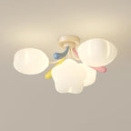 Contemporary Creative Pentagram PE Shade Iron LED Semi-Flush Mount Ceiling Light For Living Room