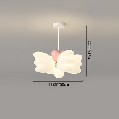 Contemporary Nordic Heart-Shaped Wings PE Iron LED Pendant Light For Living Room