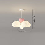 Contemporary Nordic Heart-Shaped Wings PE Iron LED Pendant Light For Living Room