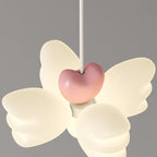 Contemporary Nordic Heart-Shaped Wings PE Iron LED Pendant Light For Living Room