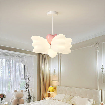 Contemporary Nordic Heart-Shaped Wings PE Iron LED Pendant Light For Living Room