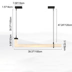Modern Minimalist Copper Straight Line Marble Shade LED Island Light Pendant Light For Living Room