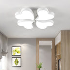 Contemporary Creative Four Leaf Heart Acrylic Shade Hardware LED Flush Mount Ceiling Light For Living Room