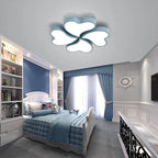 Contemporary Creative Four Leaf Heart Acrylic Shade Hardware LED Flush Mount Ceiling Light For Living Room