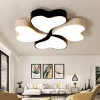 Contemporary Creative Four Leaf Heart Acrylic Shade Hardware LED Flush Mount Ceiling Light For Living Room