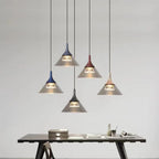 Contemporary Scandinavian Aluminum Acrylic Conical Shade Liftable LED Pendant Light For Living Room