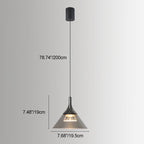 Contemporary Scandinavian Aluminum Acrylic Conical Shade Liftable LED Pendant Light For Living Room