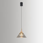 Contemporary Scandinavian Aluminum Acrylic Conical Shade Liftable LED Pendant Light For Living Room