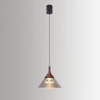 Contemporary Scandinavian Aluminum Acrylic Conical Shade Liftable LED Pendant Light For Living Room
