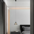 Contemporary Scandinavian Aluminum Acrylic Conical Shade Liftable LED Pendant Light For Living Room