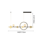 Contemporary Luxury Glass Ball Shade Silicone Long Strip LED Island Light Pendant Light for Living Room