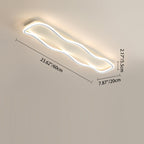 Modern Minimalist Aluminum PVC Corrugated Strip LED Flush Mount Ceiling Light For Living Room
