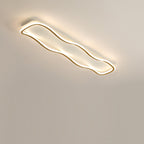 Modern Minimalist Aluminum PVC Corrugated Strip LED Flush Mount Ceiling Light For Living Room