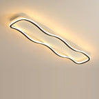 Modern Minimalist Aluminum PVC Corrugated Strip LED Flush Mount Ceiling Light For Living Room