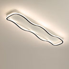 Modern Minimalist Aluminum PVC Corrugated Strip LED Flush Mount Ceiling Light For Living Room
