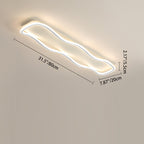 Modern Minimalist Aluminum PVC Corrugated Strip LED Flush Mount Ceiling Light For Living Room