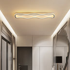 Modern Minimalist Aluminum PVC Corrugated Strip LED Flush Mount Ceiling Light For Living Room