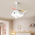 Lumendat Contemporary Scandinavian Cartoon Whale Plane Iron Acrylic Shade ABS Fan LED Downrods Ceiling Fan Light For Bedroom Lumendat