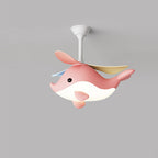 Lumendat Contemporary Scandinavian Cartoon Whale Plane Iron Acrylic Shade ABS Fan LED Downrods Ceiling Fan Light For Bedroom Lumendat