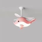 Lumendat Contemporary Scandinavian Cartoon Whale Plane Iron Acrylic Shade ABS Fan LED Downrods Ceiling Fan Light For Bedroom Lumendat